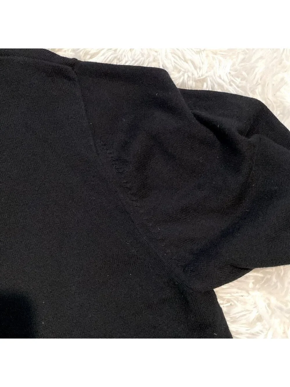 Kangol vintage Y2K black knit collared bowler sweater